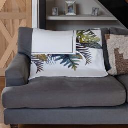 Benjamin Tate Design Square Tropical Border Blanket in Natural - Size: 120 cm x 150 cm - thumbnail 2