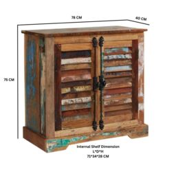 IH Design Ted Reclaimed Boat 2 Door Sideboard in Brown - thumbnail 4