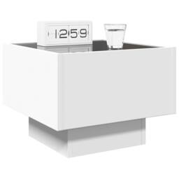 Berkfield Home Decorative Bedside Table with Infinity LED White 40x40x30 cm - Size: 40 x 40 x 30 cm - thumbnail 5