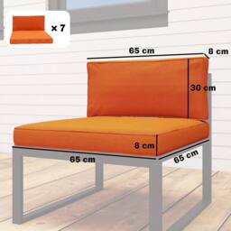 OUTSUNNY Replacement Cushions for Outdoor Furniture Garden Seat Cushion Pad in Orange - thumbnail 3