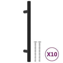 Berkfield Home Cabinet Handles 10 pcs Black 128 mm Stainless Steel - thumbnail 2