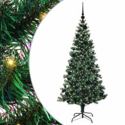 Berkfield Home Elegant Artificial Pre-lit Christmas Tree Green 180 cm PVC & Metal - thumbnail 3