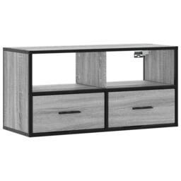 Berkfield Home TV Cabinet Grey Sonoma 80x31x39.5 cm Engineered Wood & Metal - thumbnail 1