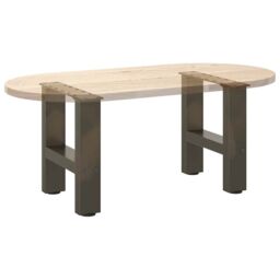 Berkfield Home Coffee Table Legs Natural Steel 2 pcs 30x(30-31) cm Steel in Grey - thumbnail 8