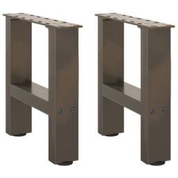 Berkfield Home Coffee Table Legs Natural Steel 2 pcs 30x(30-31) cm Steel in Grey - thumbnail 1