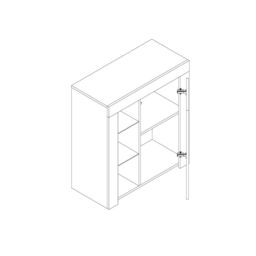 Mex Furniture LTD Sideboard with LED Lighting & Gloss Doors / 83cm in Beige - thumbnail 6
