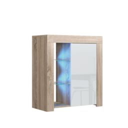 Mex Furniture LTD Sideboard with LED Lighting & Gloss Doors / 83cm in Beige - thumbnail 2