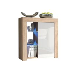 Mex Furniture LTD Sideboard with LED Lighting & Gloss Doors / 83cm in Beige - thumbnail 5