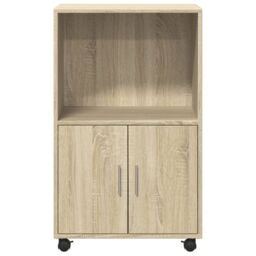 Berkfield Home Rolling¬†Cabinet Sonoma Oak 55x40x91 cm Engineered Wood in Brown - Size: 55 x 40 x 91 cm - thumbnail 4