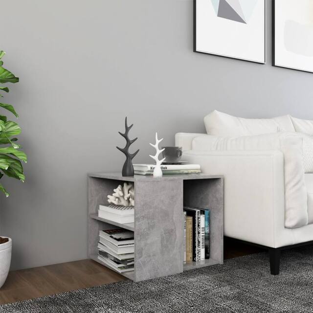 Berkfield Home Side Table Concrete Grey 50x50x45 cm Engineered Wood - Size: 50 x 50 x 45 cm - image 1