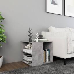 Berkfield Home Side Table Concrete Grey 50x50x45 cm Engineered Wood - Size: 50 x 50 x 45 cm - thumbnail 1
