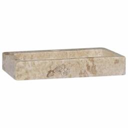 Berkfield Home Sink Cream 38x24x6.5 cm Marble - thumbnail 1