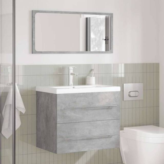 Berkfield Home Durable 2 Piece Bathroom Furniture Set Concrete Grey Engineered Wood - image 1