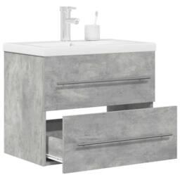 Berkfield Home Durable 2 Piece Bathroom Furniture Set Concrete Grey Engineered Wood - thumbnail 2