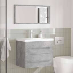 Berkfield Home Durable 2 Piece Bathroom Furniture Set Concrete Grey Engineered Wood - thumbnail 1
