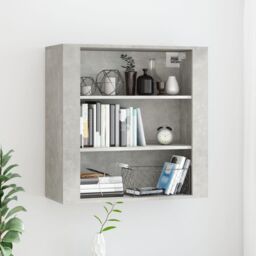 Berkfield Home Wall Cabinet Concrete Grey 80x33x80 cm Engineered Wood - Size: 80 x 33 x 80 cm - thumbnail 1