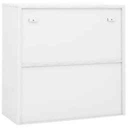 Berkfield Home Office Cabinet with Sliding Door White 90x40x90 cm Steel - Size: 90 x 40 x 90 cm - thumbnail 5