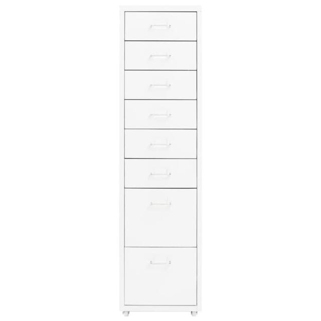 Berkfield Home Mobile File Cabinet White 28x41x109 cm Metal - Size: 28 x 41 x 109 cm - image 1