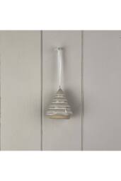 KDMD Glazed Ceramic Hanging Tree Decoration with Texturd Detail in Off-White