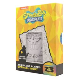 SpongeBob SquarePants 25th Anniversary .999 Silver Plated Metal Ingot & Display Stand in Metallic Silver - thumbnail 2