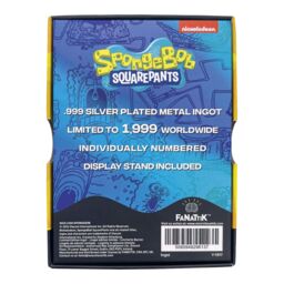 SpongeBob SquarePants 25th Anniversary .999 Silver Plated Metal Ingot & Display Stand in Metallic Silver - thumbnail 4