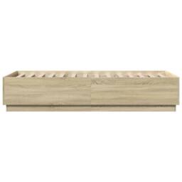 Berkfield Home Bed Frame with LED without Mattress Sonoma Oak 90x200 cm in Brown - thumbnail 7