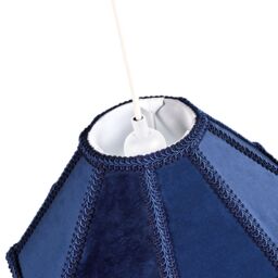 Happy Homewares Traditional Victorian Empire Soft Velvet Lamp Shade with Lengthy Tassels in Midnight - Size: 12 inches - thumbnail 3