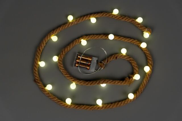 Shatchi Christmas Hemp Rope Silhouette LED Bulb Lights Xmas Decoration Battery Operated Holiday Garden Home Wall Room Hanging in Black - image 1