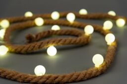 Shatchi Christmas Hemp Rope Silhouette LED Bulb Lights Xmas Decoration Battery Operated Holiday Garden Home Wall Room Hanging in Black - thumbnail 6
