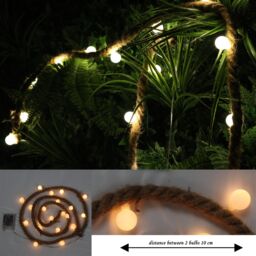 Shatchi Christmas Hemp Rope Silhouette LED Bulb Lights Xmas Decoration Battery Operated Holiday Garden Home Wall Room Hanging in Black - thumbnail 7