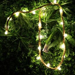 Shatchi Christmas Hemp Rope Silhouette LED Bulb Lights Xmas Decoration Battery Operated Holiday Garden Home Wall Room Hanging in Black - thumbnail 4