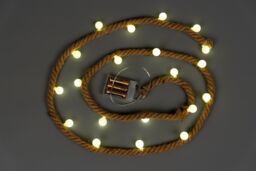 Shatchi Christmas Hemp Rope Silhouette LED Bulb Lights Xmas Decoration Battery Operated Holiday Garden Home Wall Room Hanging in Black - thumbnail 1