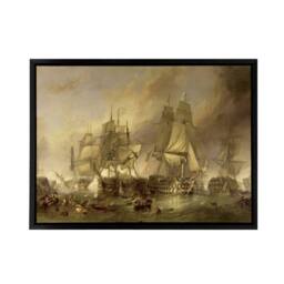 "Artery8 Stanfield The Battle Of Trafalgar Framed Canvas Wall Art Print in Brown - Size: W12"" x H16""" - thumbnail 1