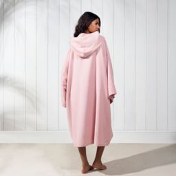 OHS Women's Poncho Oversized Hooded Towel Bath Beach Robe in Light Pink - thumbnail 2