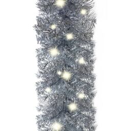 Berkfield Home Christmas Garland with LED Lights 20 m Silver - thumbnail 6