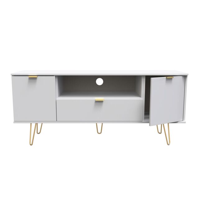 Ready Assembled 2 U Fuji 2 Door 1 Drawer Wide TV Unit (Ready Assembled) in Grey - image 1