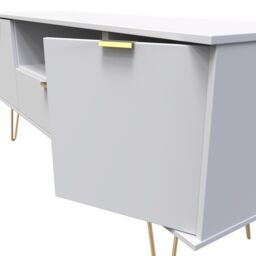Ready Assembled 2 U Fuji 2 Door 1 Drawer Wide TV Unit (Ready Assembled) in Grey - thumbnail 4
