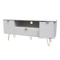 Ready Assembled 2 U Fuji 2 Door 1 Drawer Wide TV Unit (Ready Assembled) in Grey - thumbnail 3