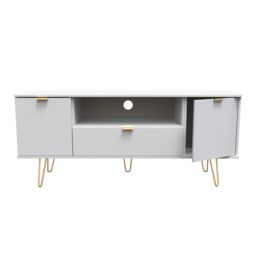 Ready Assembled 2 U Fuji 2 Door 1 Drawer Wide TV Unit (Ready Assembled) in Grey - thumbnail 1