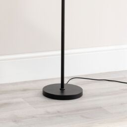 ValueLights Marissa Velvet Drum Shade with Black Stacked Ball Floor Lamp - thumbnail 3