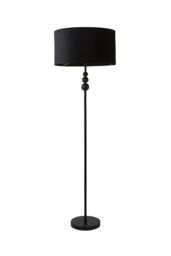 ValueLights Marissa Velvet Drum Shade with Black Stacked Ball Floor Lamp - thumbnail 6