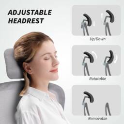 HOMCOM High Back Mesh Computer Desk Chair with Lumbar Support, Grey - thumbnail 6