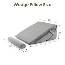 SPETLEK 3 Pack Adjustable Foam Bed Wedge Pillows Grey - Size: Cot - thumbnail 3