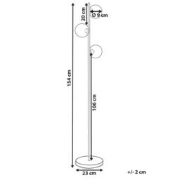 Wyld and Coco 3-Shade Floor Lamp - Gold Steel with Smoked Glass Shades - thumbnail 3