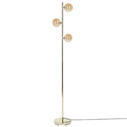Wyld and Coco 3-Shade Floor Lamp - Gold Steel with Smoked Glass Shades - thumbnail 4