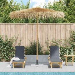 Berkfield Home Tiki Umbrella with Banana Leaf Canopy 240 cm Bamboo - thumbnail 3