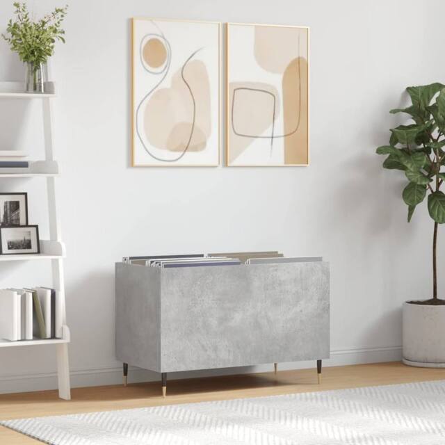 Berkfield Home Record Cabinet Concrete Grey 74.5x38x48 cm Engineered Wood - image 1