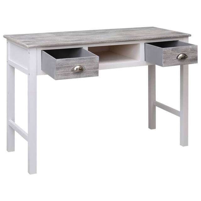 Berkfield Home Classic Writing Desk Grey 110x45x76 cm Wood - Size: 110 x 45 x 76 cm - image 1