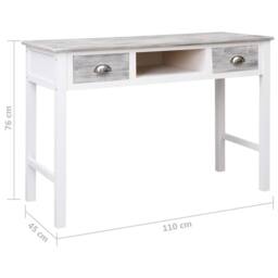 Berkfield Home Classic Writing Desk Grey 110x45x76 cm Wood - Size: 110 x 45 x 76 cm - thumbnail 8