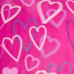 OHS Girl's Glow In The Dark Ultra Soft Heart Print Kids Duvet Cover Set with Pillowcase in Bright Pink - Size: Double - thumbnail 5